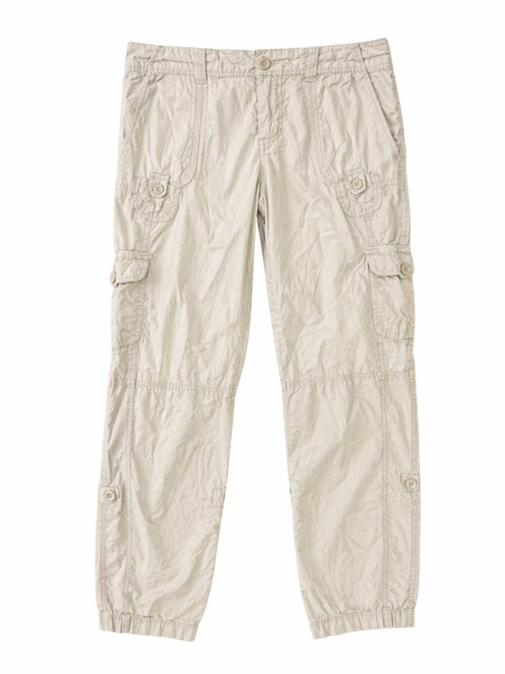 💖 2/40 G:21 Beige Y2K Low Rise Cargo Capri Pants Size 9